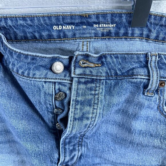 Old Navy OG Cut Off Shorts Secret Smooth Pockets High Rise Women's Blue Size 18 - Picture 3 of 8